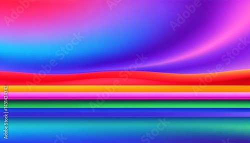 Abstract Colorful Horizon with Smooth Lines and Modern Gradient Design