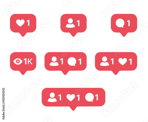 social media notification icon vector