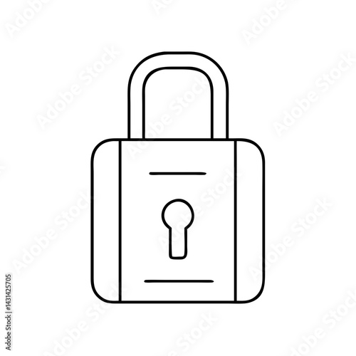 Vector outline padlock icon representing security and safety