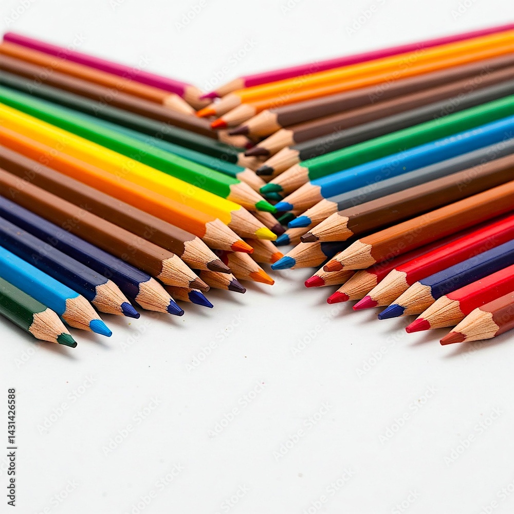 Fototapeta premium colored pencils on white background