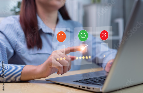 Evaluation of business service experience from online applications, customer satisfaction survey concept, customer service quality assessment leads to business reliability ranking.