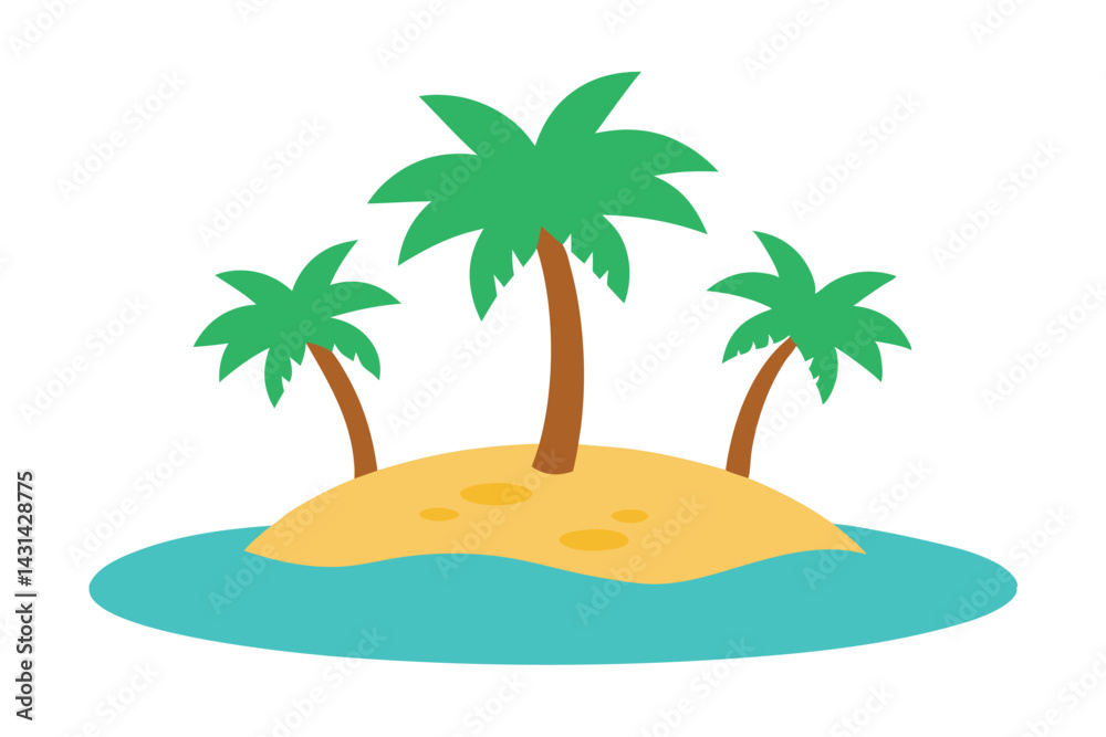Obraz premium a-sandy-island-with-coconut-palms-surrounded-by-tu.eps