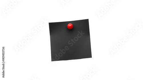 Free Download Black  sticky paper  note with red pushpin isolated on transparent background - GFXLoad