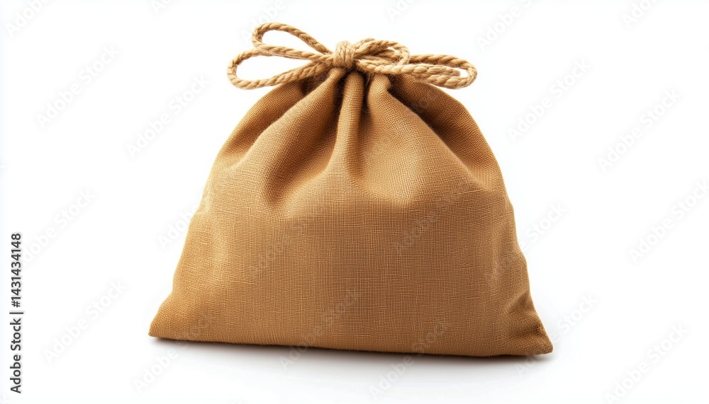 White Fabric Bag On A White Background With Clipping Path, Suitable For Various Uses. White Fabric Bag On A White Background With Clipping Path, Suitable For Various Uses.
