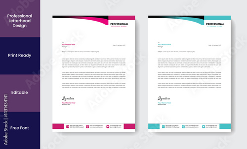 Flat Modern Letterhead Design Template