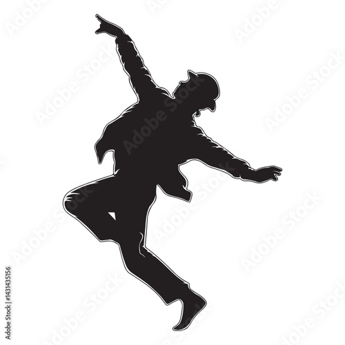 A silhouette of a person dancing