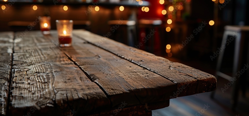 Rustic Wooden Table with Candles Rustic Wooden Table with Candles