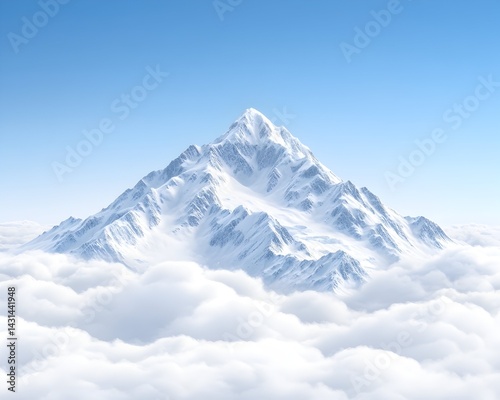 Wallpaper Mural Snow-capped mountain peak rising above clouds Torontodigital.ca