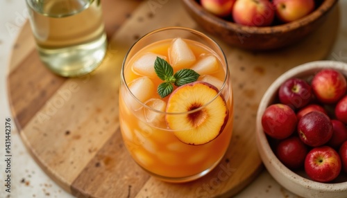 Obraz na płótnie Refreshing Summer Drink Recipe Home Kitchen Beverage Rustic Setting Close-Up Seasonal Flavor w salonie