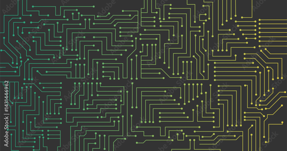 Abstract technology green gradient lines circuit cyber pattern on black background vector Abstract technology green gradient lines circuit cyber pattern on black background vector