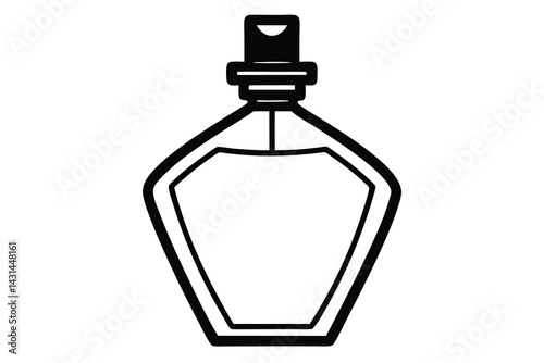 crystal perfume bottle silhouette vector illustration