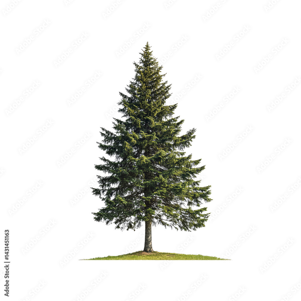 Fototapeta premium Majestic Evergreen Fir Tree Isolated on Transparent Background