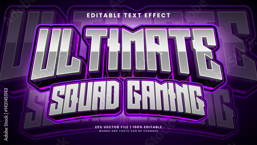 Ultimate squad gaming 3d editable text effect esports style
