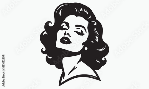 Retro Glamour Lady Silhouette Design