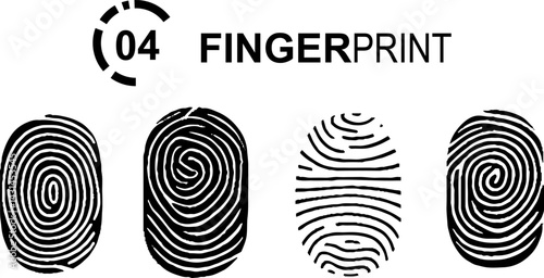 Fingerprint Scan Icons stock illustration