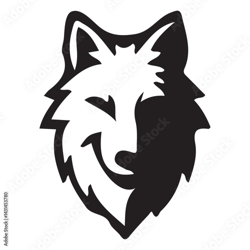 Silhouette wolf head icon of White background. vector illustration eps 10