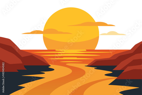 a-sunset-reflecting-on-a-rocky-coastline--with-the (1).eps