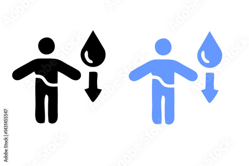 Hydration skin icon or Hydration skin sign vector isolated in flat style. Best Hydration skin icon vector for product packaging design element