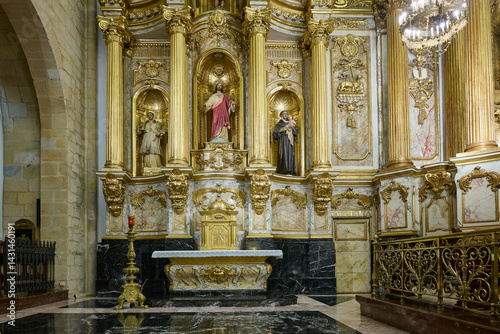 Baroque Altar with Sacred Heart of Jesus in a Catholic Church