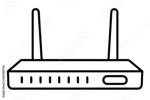 wireless router outline silhouette vector illustration