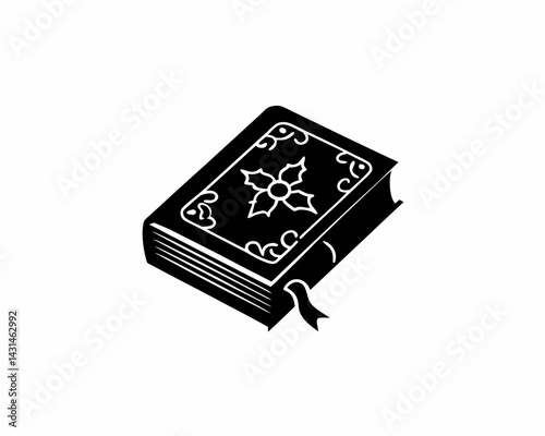 creative Silhouette Caroling Book with Notes Icon Vector Illustration 
