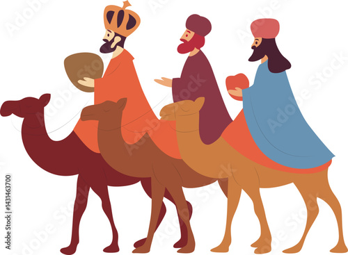 Three Wise Men Camels Christmas Journey