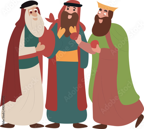 Three Wise Men Gift Bearing Illustration