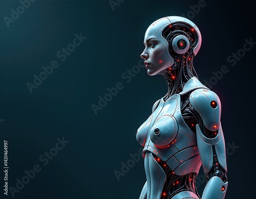 Futuristic Female Robot, Cyborg Woman, AI, Artificial Intelligence, Science Fiction