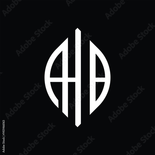 AHB letter logo design with black background