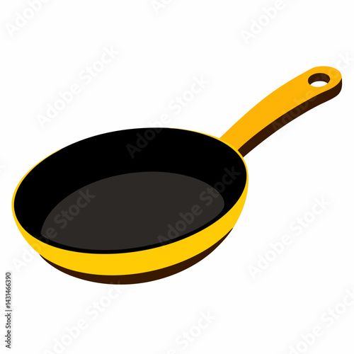 new style empty iron frying pan vector icon on white background