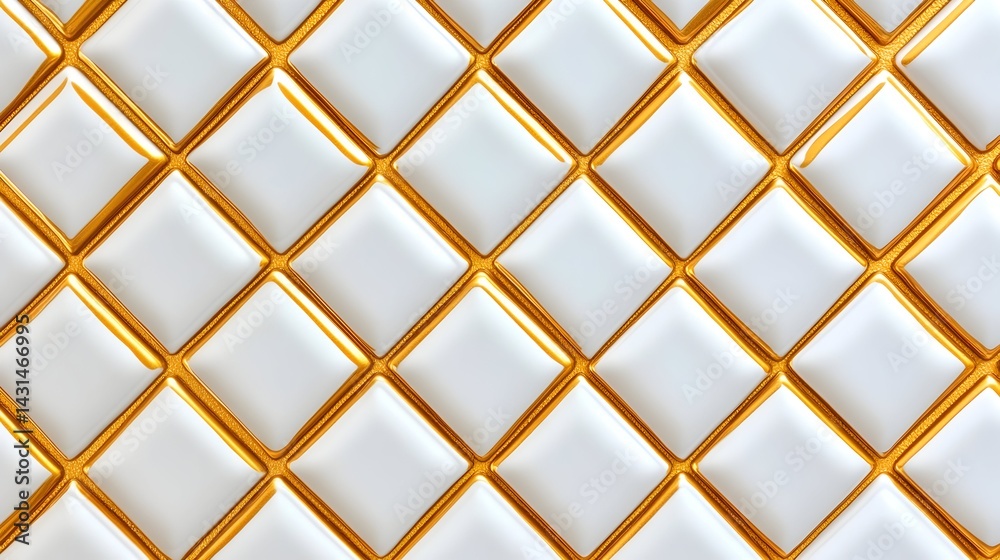 White and gold diamond-shaped tiles White and gold diamond-shaped tiles