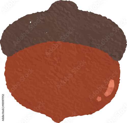 clip art cute watercolor illustration of nut, walnut, acorn autumn for background asset