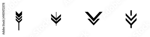 Stylized vector illustration of arrows in black and white design suitable for modern graphics and minimalist projects