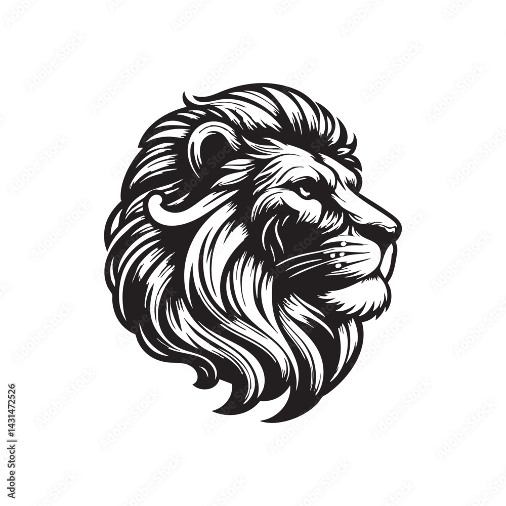Fototapeta premium lion head isolated on white