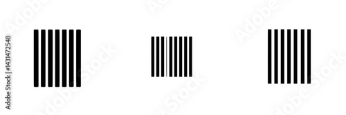 Vector illustration of black and white barcodes in various sizes for use in design and technology projects