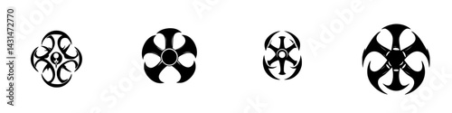 Intricate black and white vector illustration of unique tribal symbols showcasing artistic design