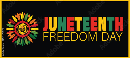 Juneteenth Freedom Day June 19 - African-American Independence Day. Day of freedom and emancipation Banner, poster, flyer. Vector illustration