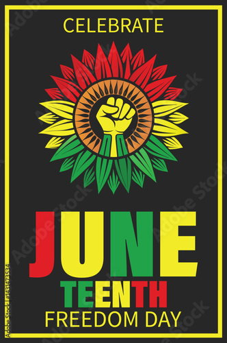 Juneteenth Freedom Day June 19 - African-American Independence Day. Day of freedom and emancipation Banner, poster, flyer.