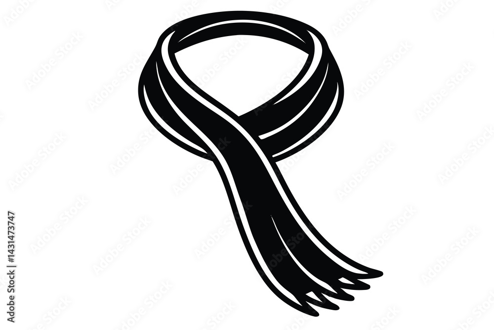 Naklejka premium scarf silhouette vector illustration