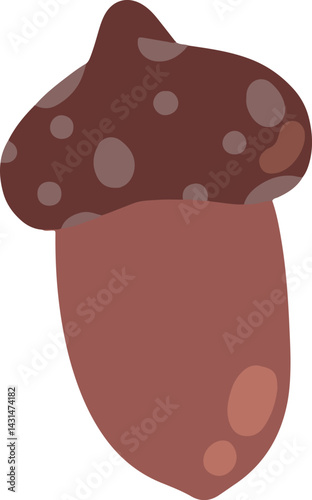 clip art cute watercolor illustration of nut, walnut, acorn autumn for background asset