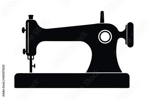 sewing machine silhouette vector illustration