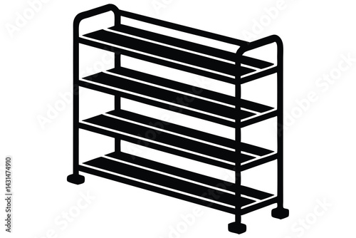 shoe rack silhouette vector illustration