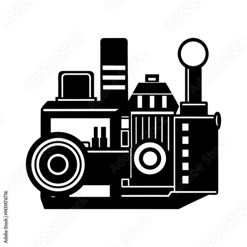 Industrial Camera silhouette vector