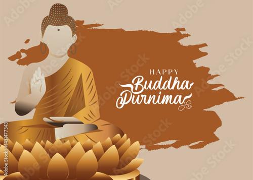 Buddha Purnima, Vesak Day, Buddha Jayanti celebrate with a serene Buddha illustration for posters, banners, social media posts, and festive Buddha Day greetings.