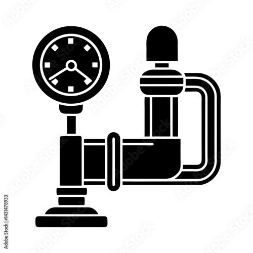 Flow Meter silhouette vector