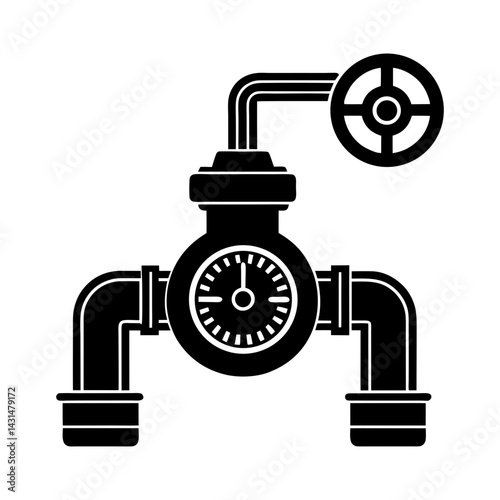 Flow Meter silhouette vector