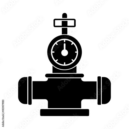 Flow Meter silhouette vector
