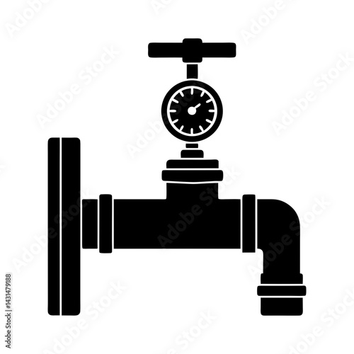 Flow Meter silhouette vector