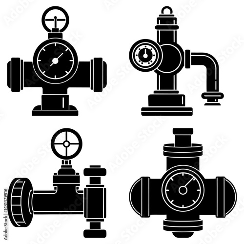 Flow Meter silhouette vector