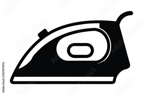 steam iron silhouette vector illustration